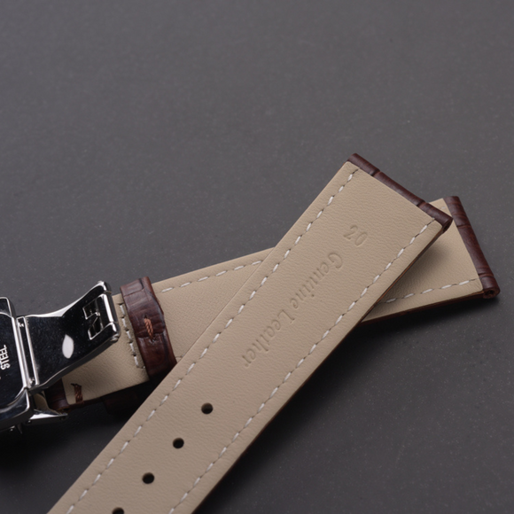 Quality Leather Watchbands Watch Band/Strap with Steel Pin buckle - Brown 20 mm watch leather strap band india online dream watches