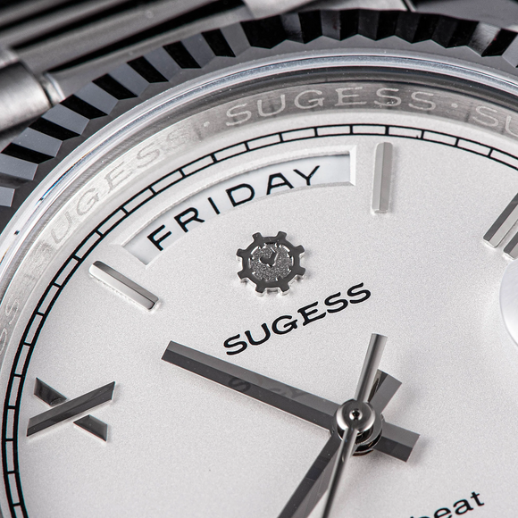 Sugess Heritage 433 DD Date and Day Display Stainless-Steel - White Dial