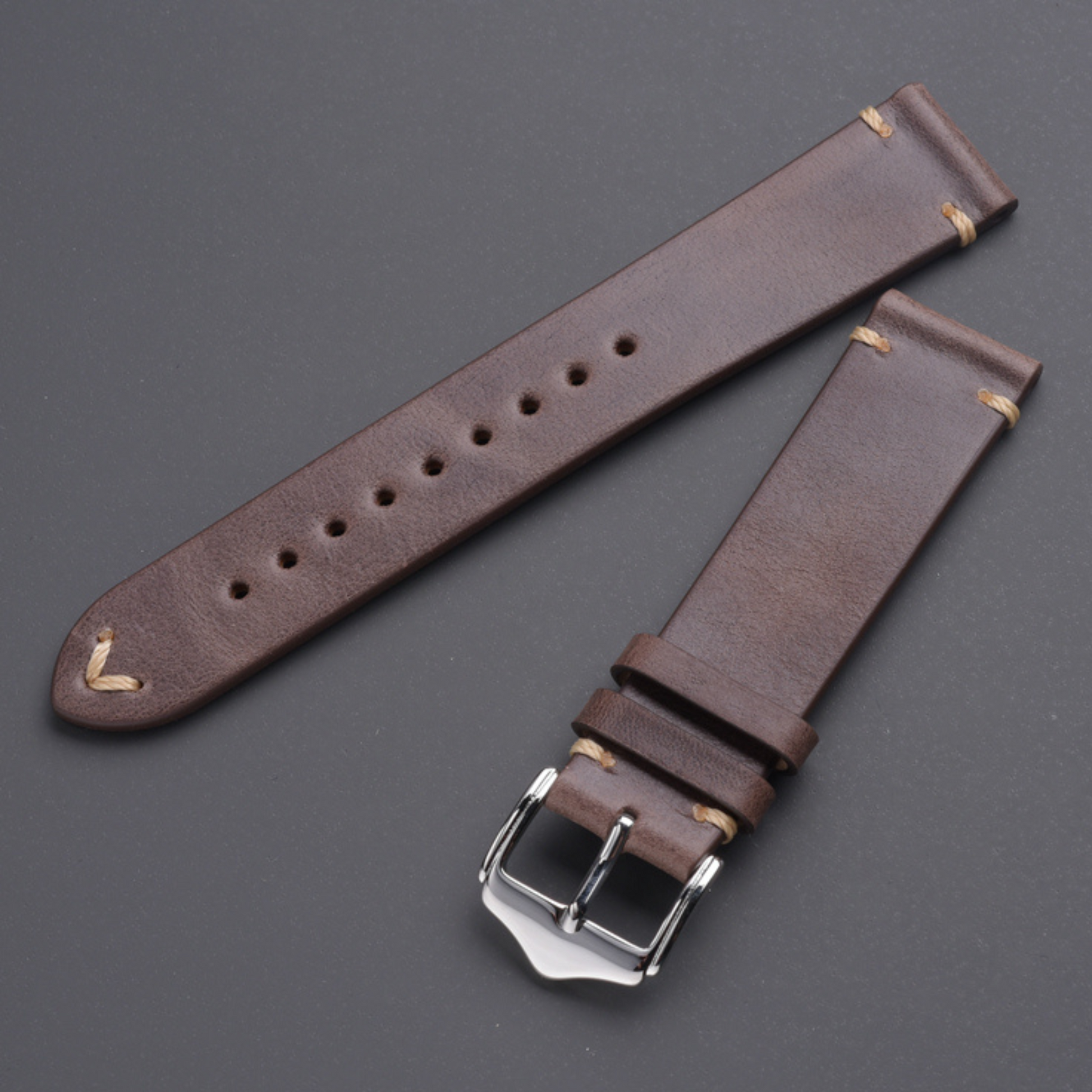 Genuine Leather Watch Strap Watchband Accessories 20mm - Coffee watch leather strap band india online dream watches