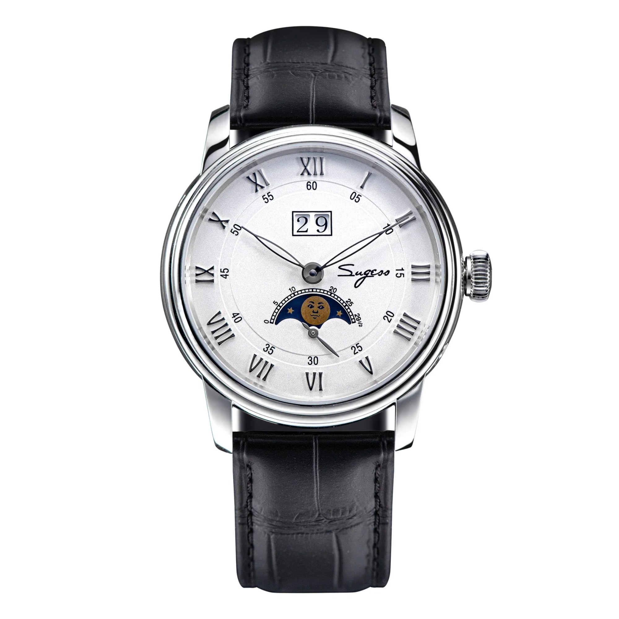 Sugess MoonPhase Master 437 Moon Phase Automatic Stainless-Steel - White Dial