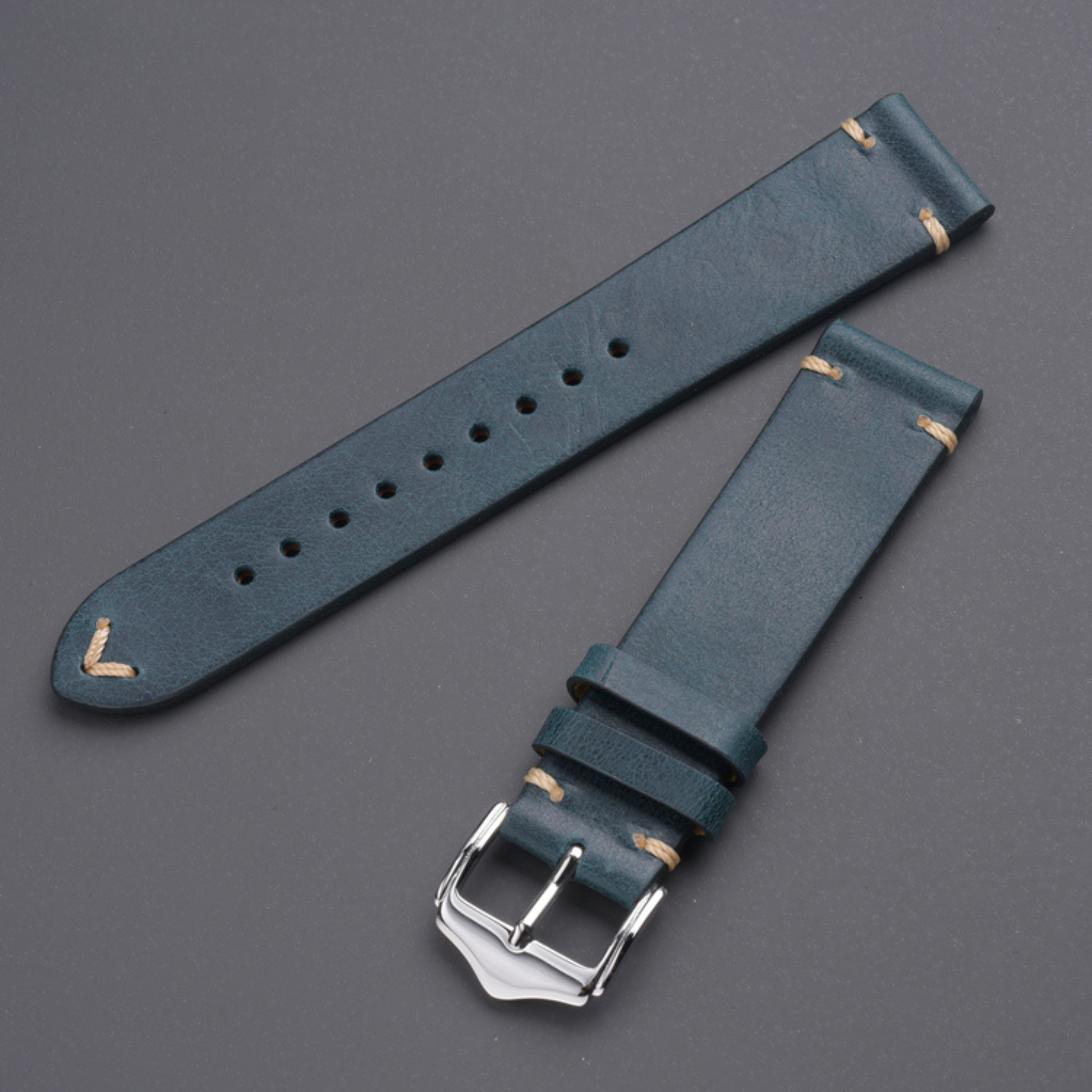 Genuine Leather Watch Strap Watchband Accessories 20mm - Blue watch leather strap band india online dream watches