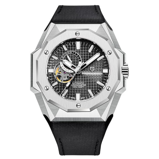 Pagani Design YS010 Men's Automatic Watch with NH39  Movement Leather Strap Waterproof Stylish and Unique Case Skeleton Face - Black