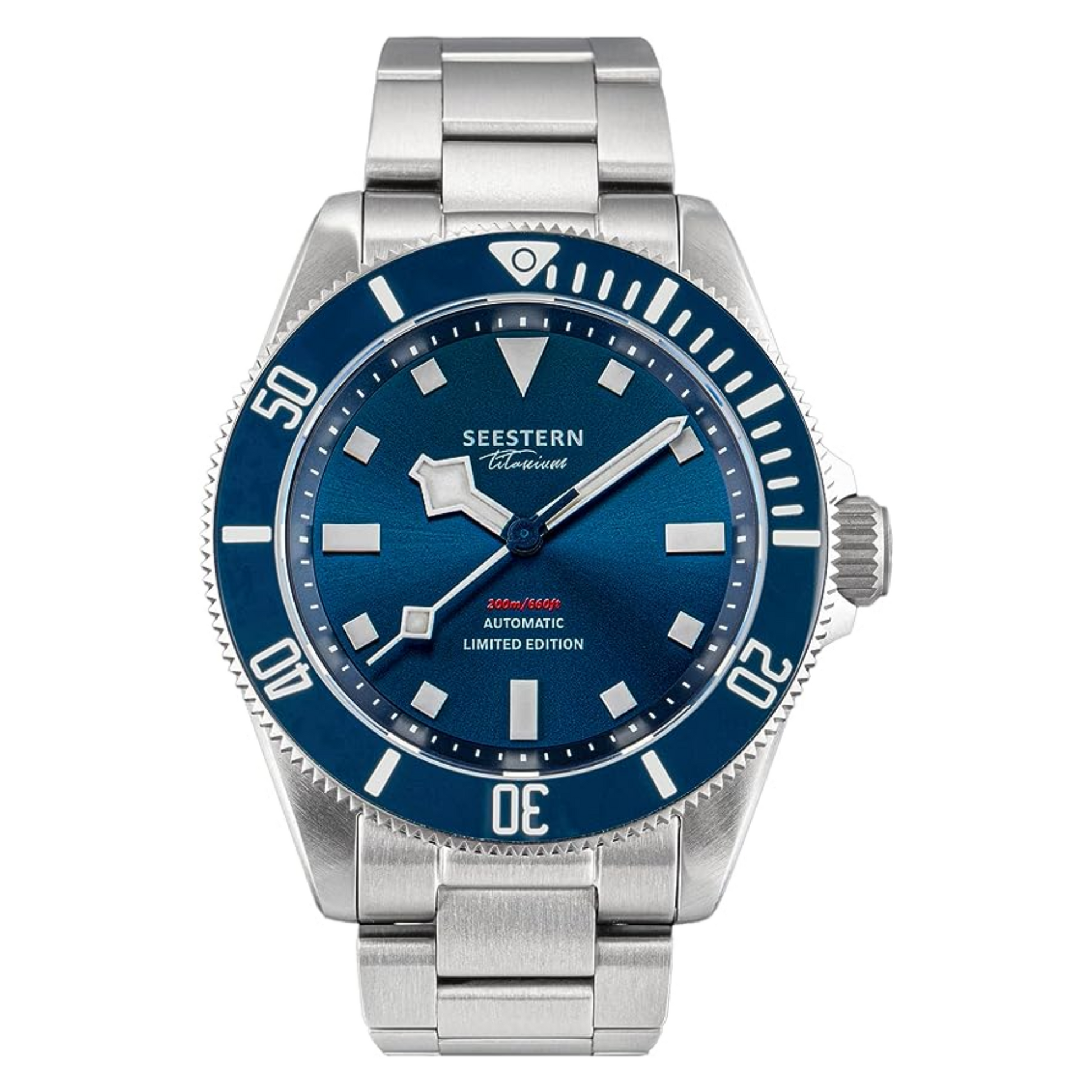 SEESTERN Titaniumn S430 Genuine Professional 20ATM Diver Limited Edition Mens Sport Watch -  Blue