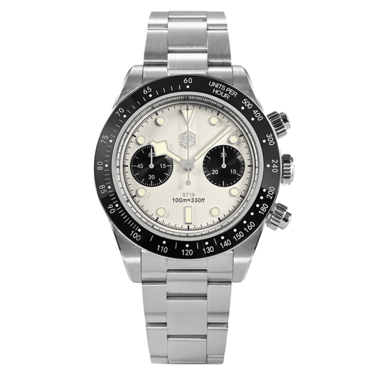 San Martin Panda BB Chronograph Retro Men Watch SN052-G-JS - White san martin watches india online