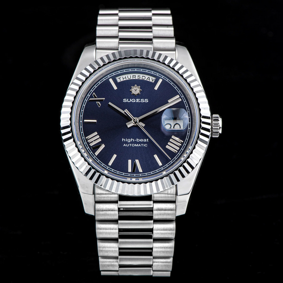 Sugess Heritage 433 DD Date and Day Display Stainless-Steel - Deep Blue Dial
