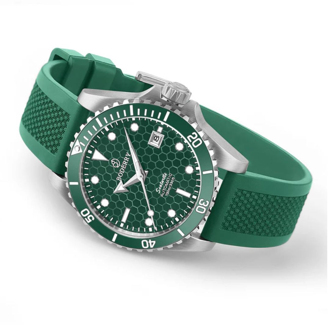 SEATURTLE.OCEAN(TITANIUM) - Automatic Titanium Diver Watch | Turtle Green