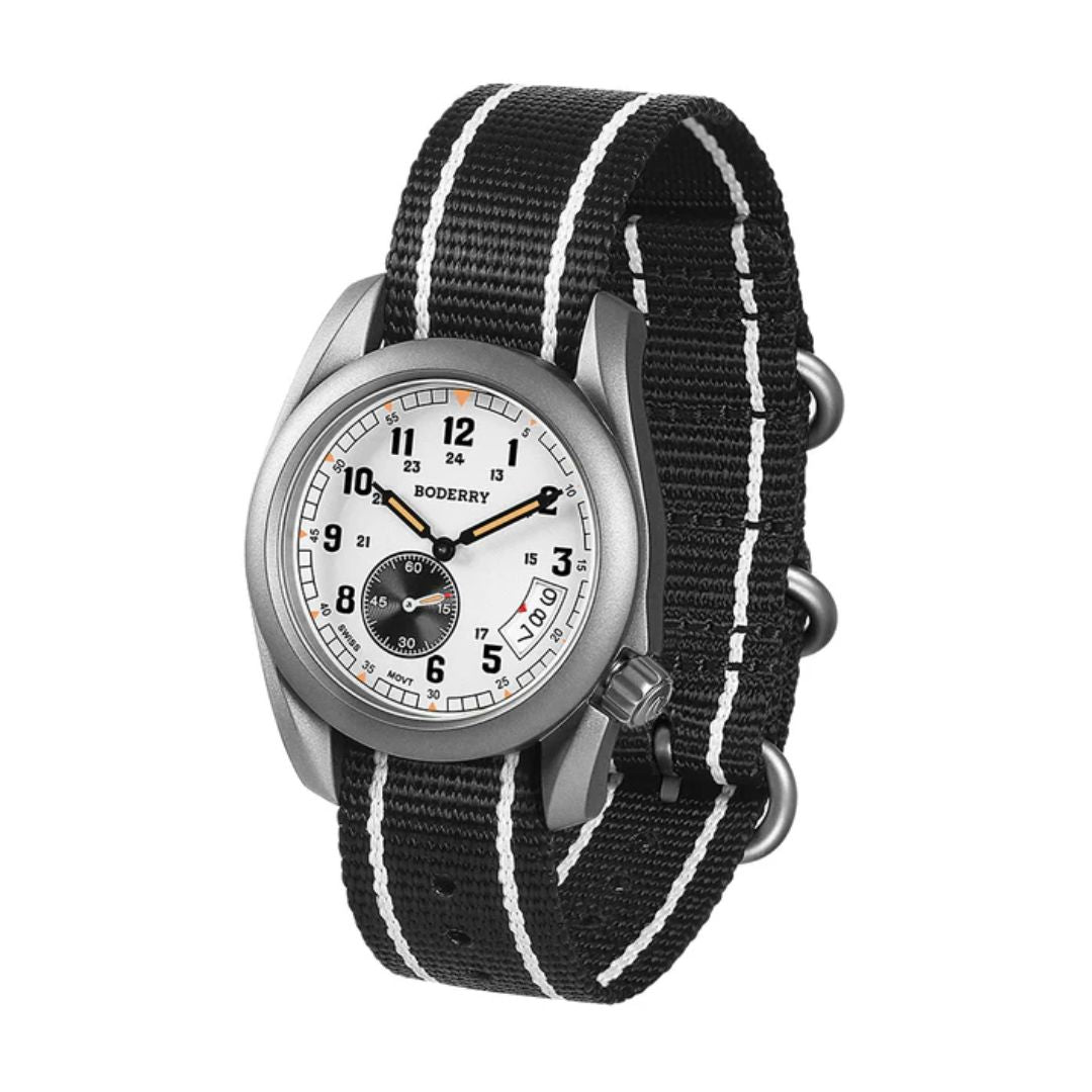 VOYAGER 38 - 100M Waterproof Titanium Field Watch | White