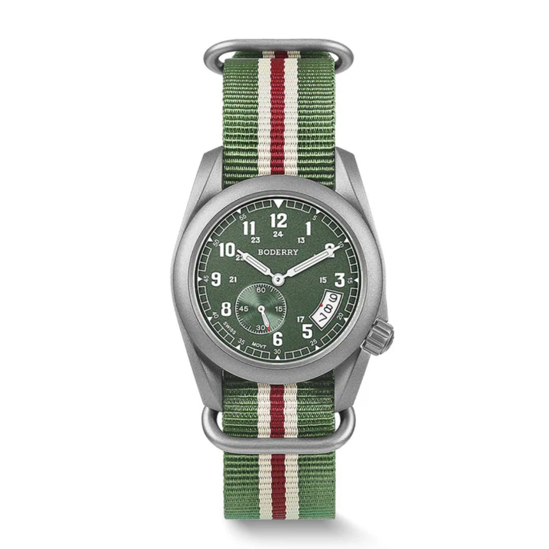 VOYAGER 38 - 100M Waterproof Titanium Field Watch | Green