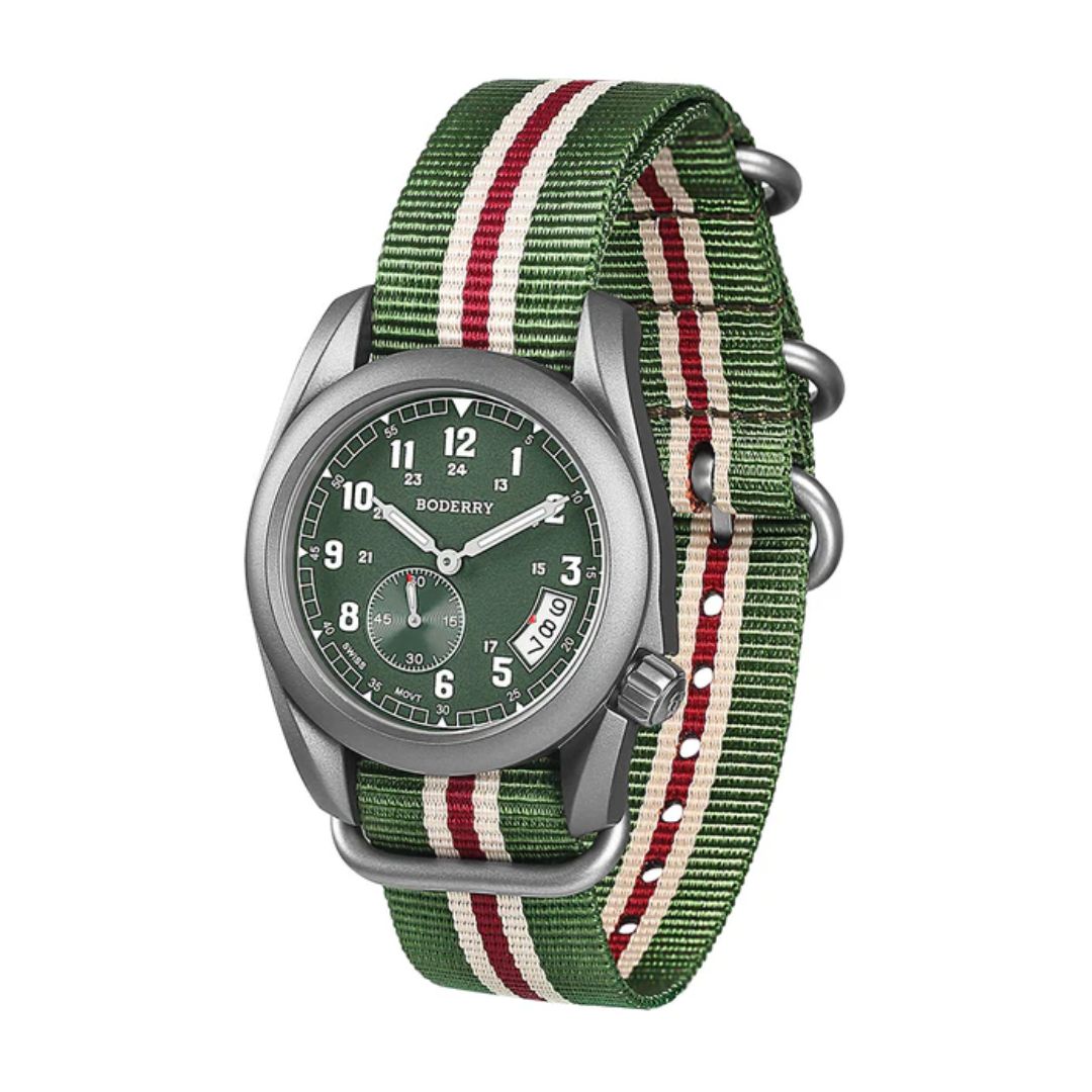 VOYAGER 38 - 100M Waterproof Titanium Field Watch | Green