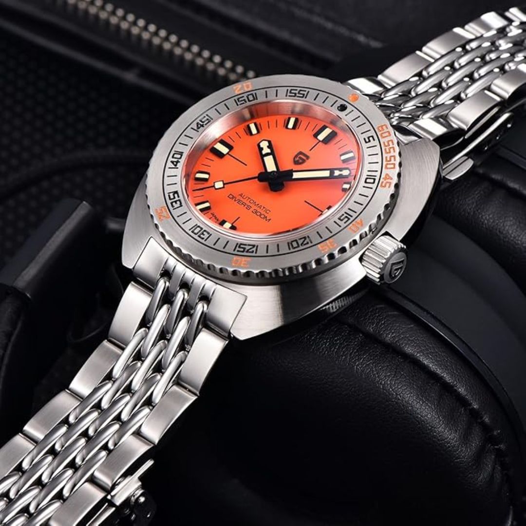 Pagani Design 1719 Men's 42 mm Automatic Wristwatch with Stainless Steel Bracelet Sapphire Crystal
