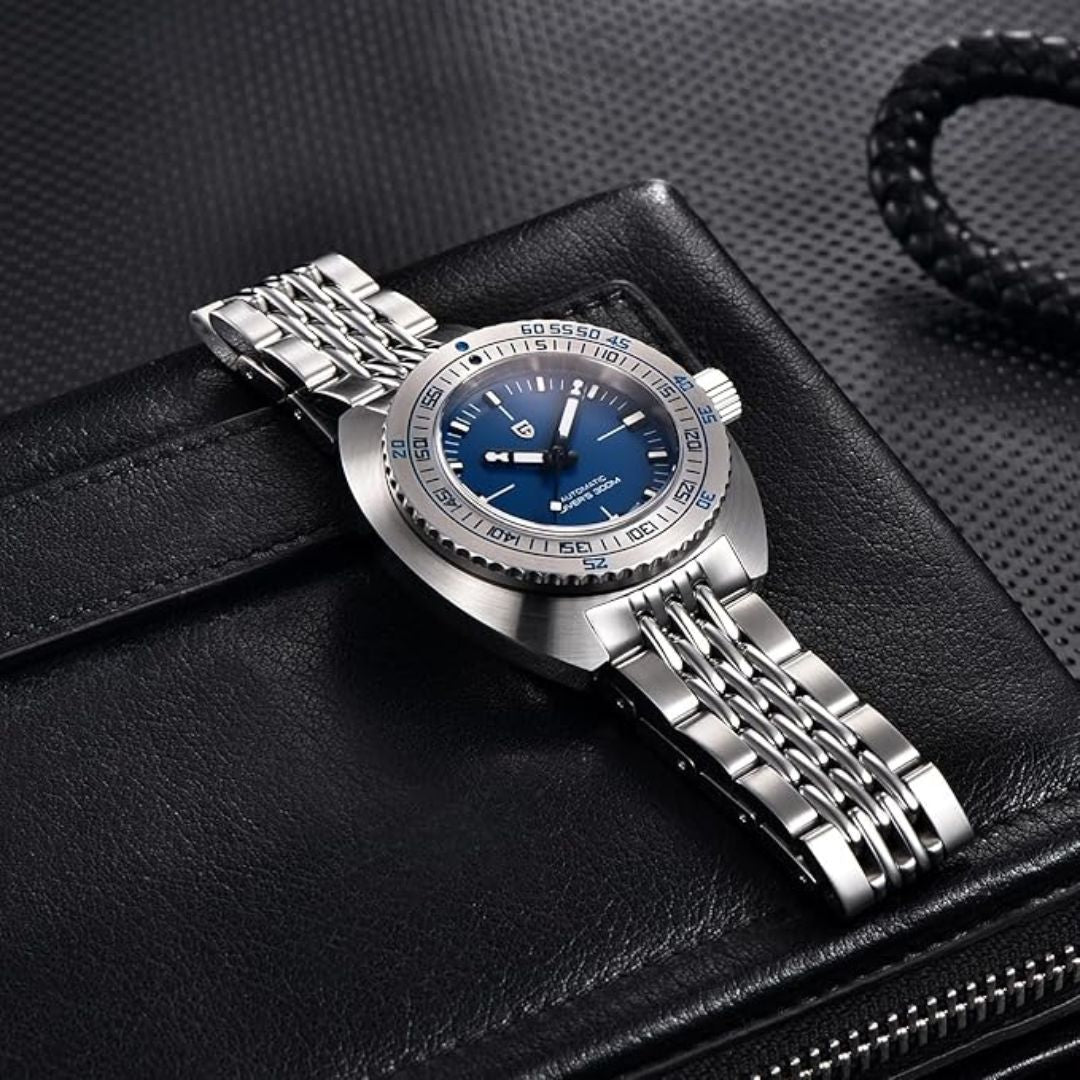Pagani Design 1719 Men's 42 mm Automatic Wristwatch with Stainless Steel Bracelet Sapphire Crystal