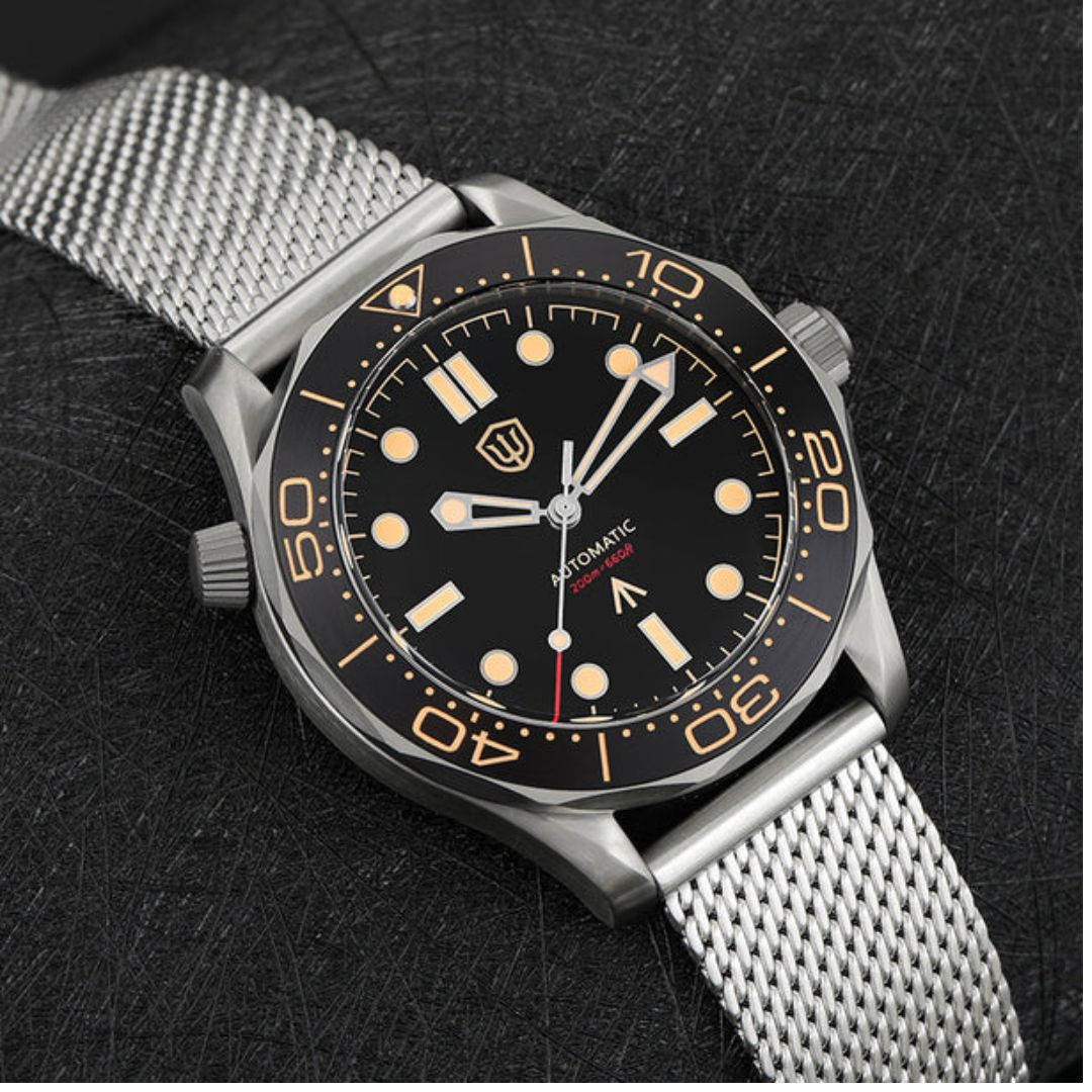 Watchdives WD007 Titanium NTTD Dive Watch - Mesh strap