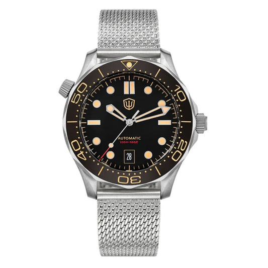 Watchdives WD007 Titanium NTTD Dive Watch - Mesh strap