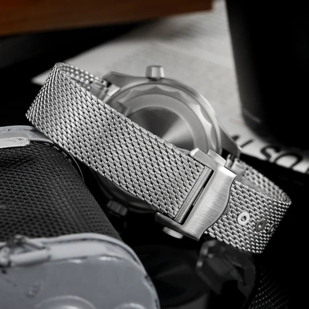 Watchdives WD007 Titanium NTTD Dive Watch - Mesh Strap