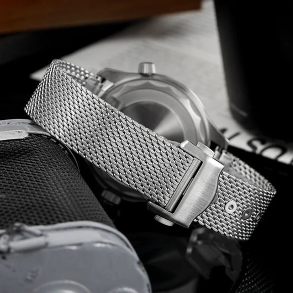 Watchdives WD007 Titanium NTTD Dive Watch - Mesh strap