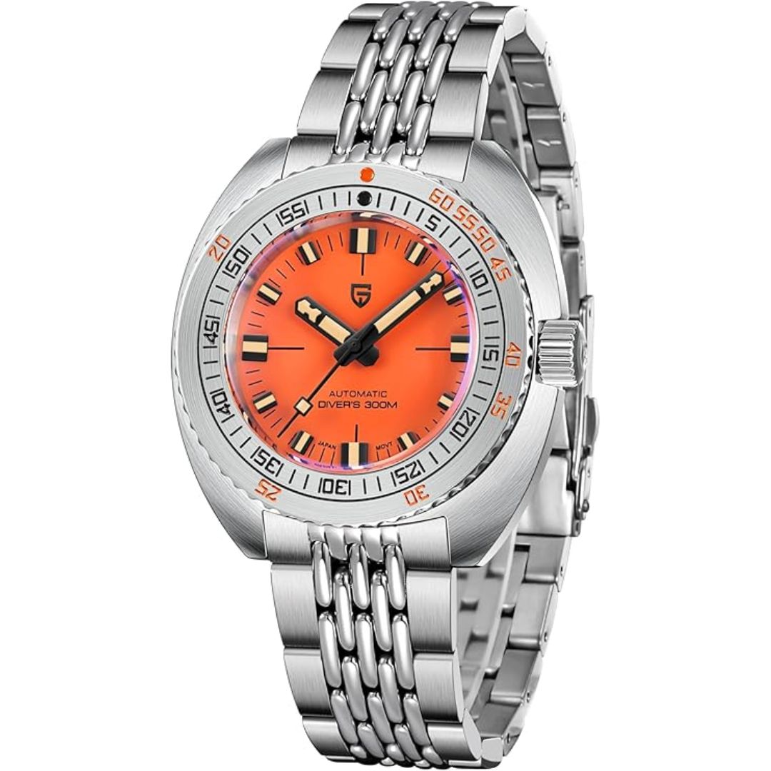 Pagani Design 1719 Men's 42 mm Automatic Wristwatch with Stainless Steel Bracelet Sapphire Crystal