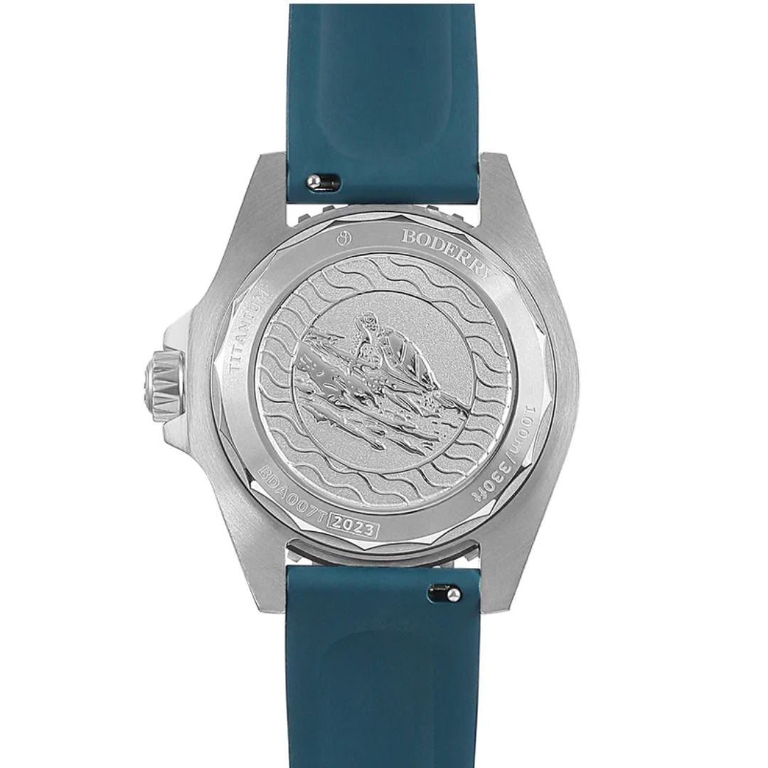 SEATURTLE.OCEAN(TITANIUM) - Automatic Titanium Diver Watch | Sea Blue