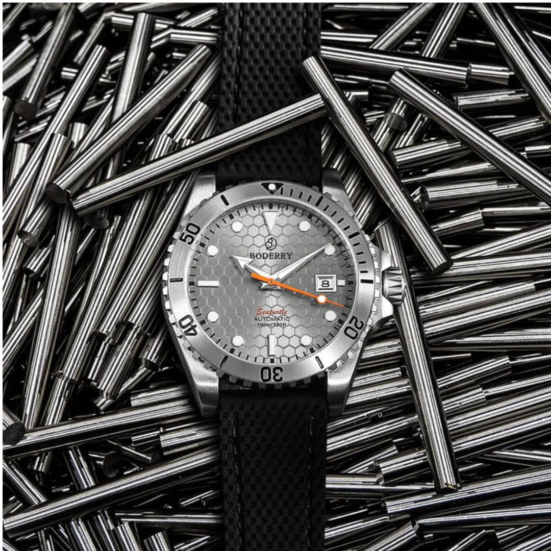 SEATURTLE.OCEAN(TITANIUM) - Automatic Titanium Diver Watch | Titanium Gray