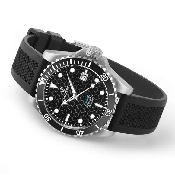 SEATURTLE.OCEAN(TITANIUM) - Automatic Titanium Diver Watch | Black