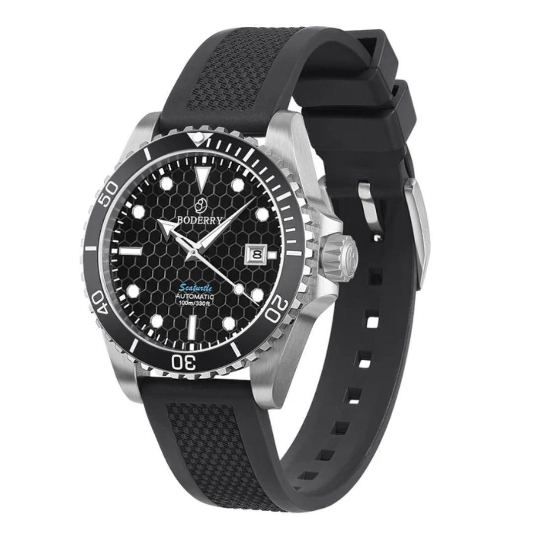SEATURTLE.OCEAN(TITANIUM) - Automatic Titanium Diver Watch | Black
