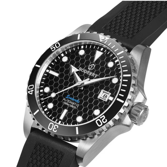 SEATURTLE.OCEAN(TITANIUM) - Automatic Titanium Diver Watch | Black