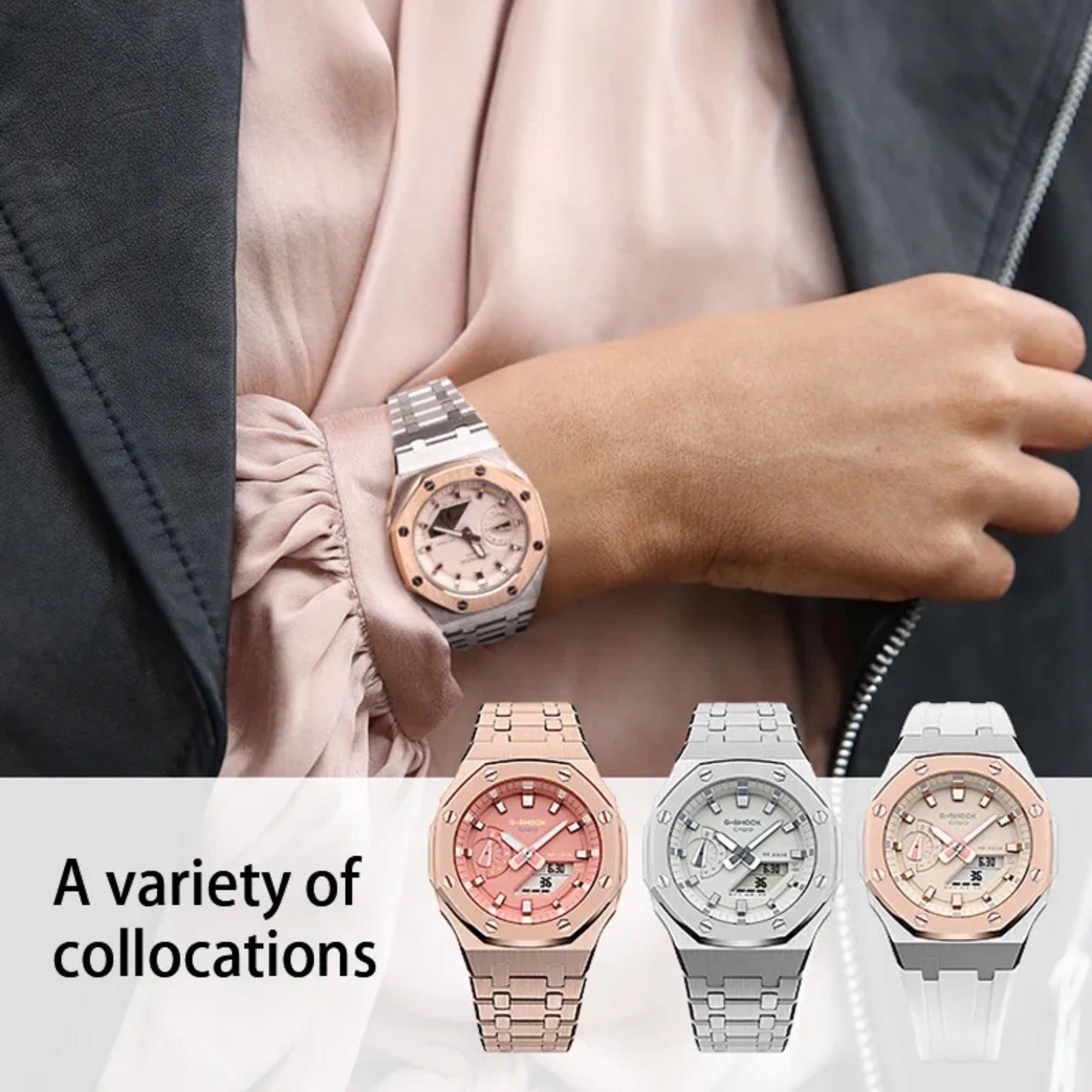 Mod Kit Metal Watchband and Metal Case for G-shock GM-2100 and GM-2110/B-2100 