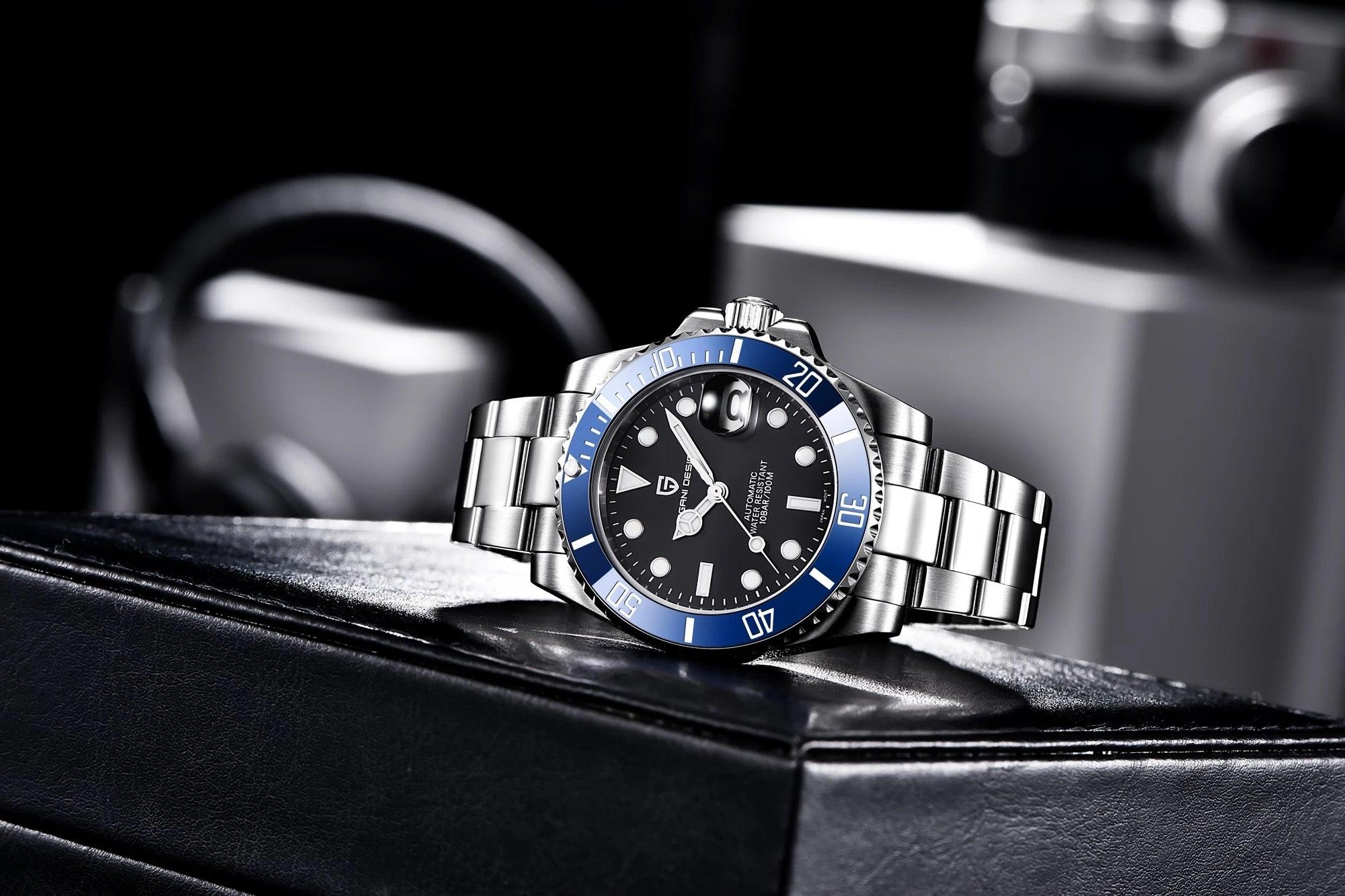 Pagani Design Waterproof Mechanical Automatic Watch Stainless Steel Men's 40MM Watch Submariner (Bluesy) With Jubilee Bracelet