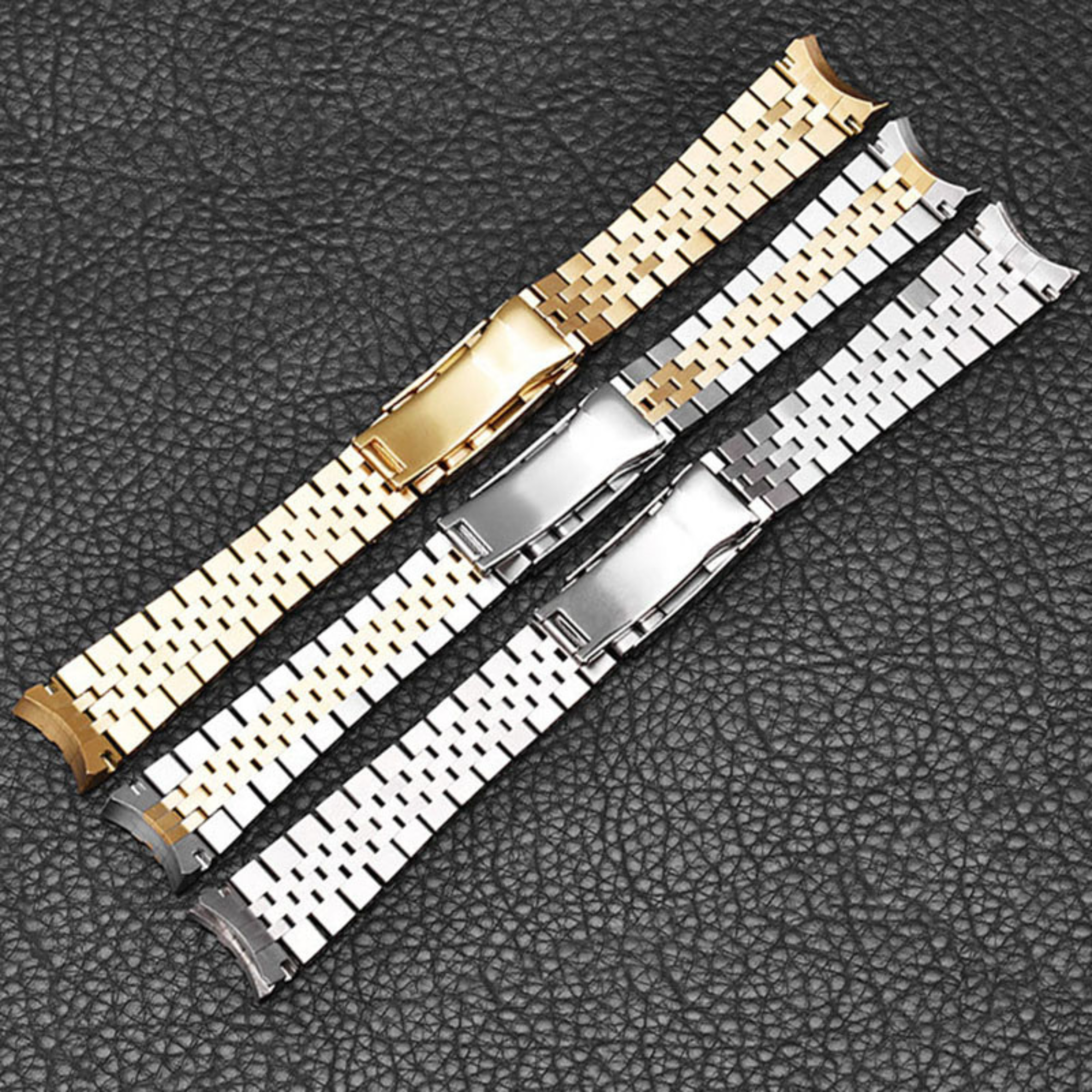 20mm Stainless Steel Vintage Jubilee Watch Band Wristband Bracelet Strap - Golden Dual Tone steel jubilee watch bracelet strap india dream watches