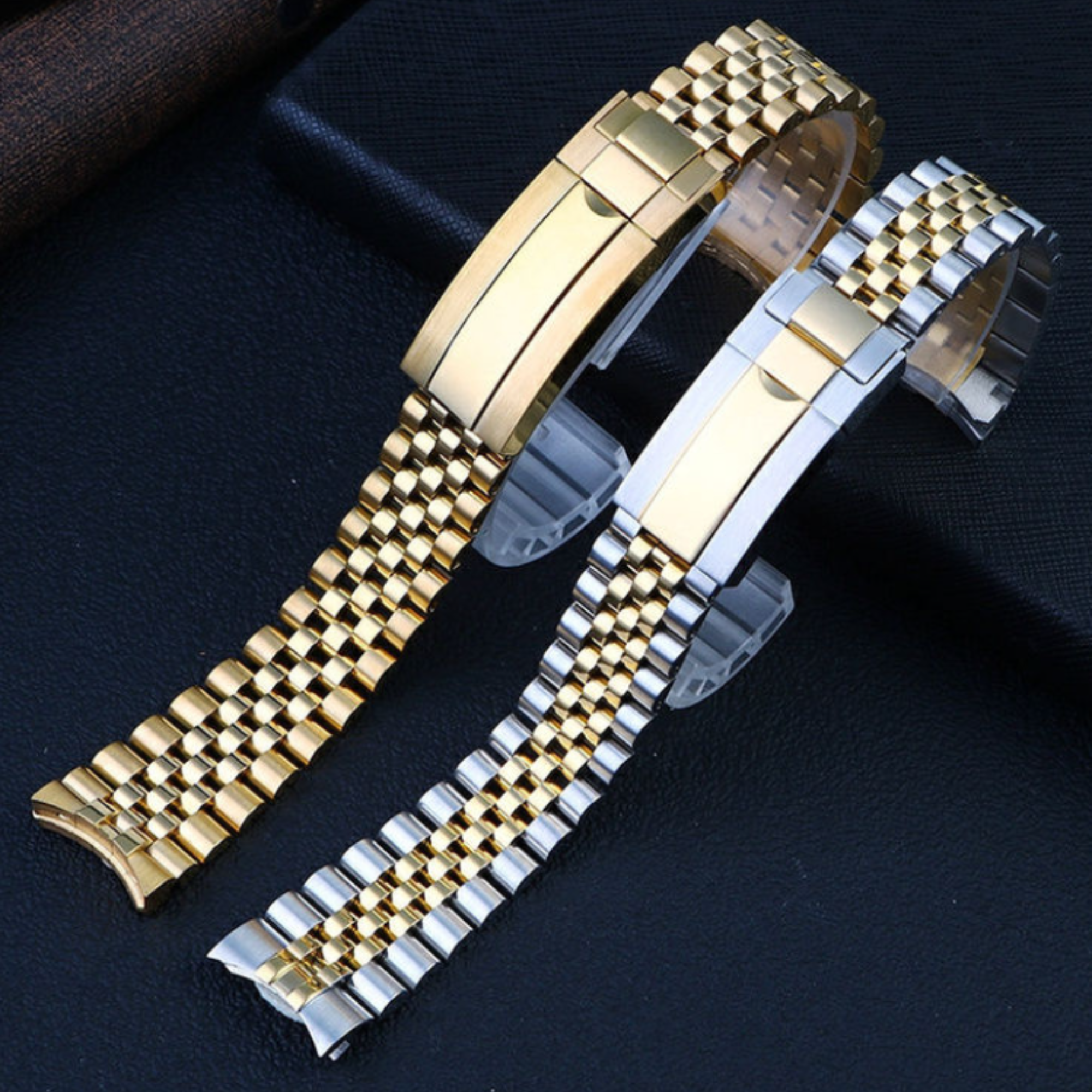20mm Stainless Steel Vintage Jubilee Watch Band Wristband Bracelet Strap - Golden steel jubilee watch bracelet strap india dream watches