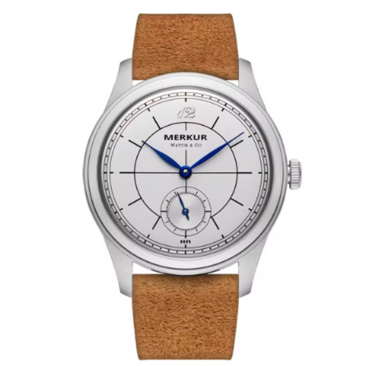 The New Business LEVEE Series Manual Chorded Watch Cross Line Dial Retro with Small Seconds - White