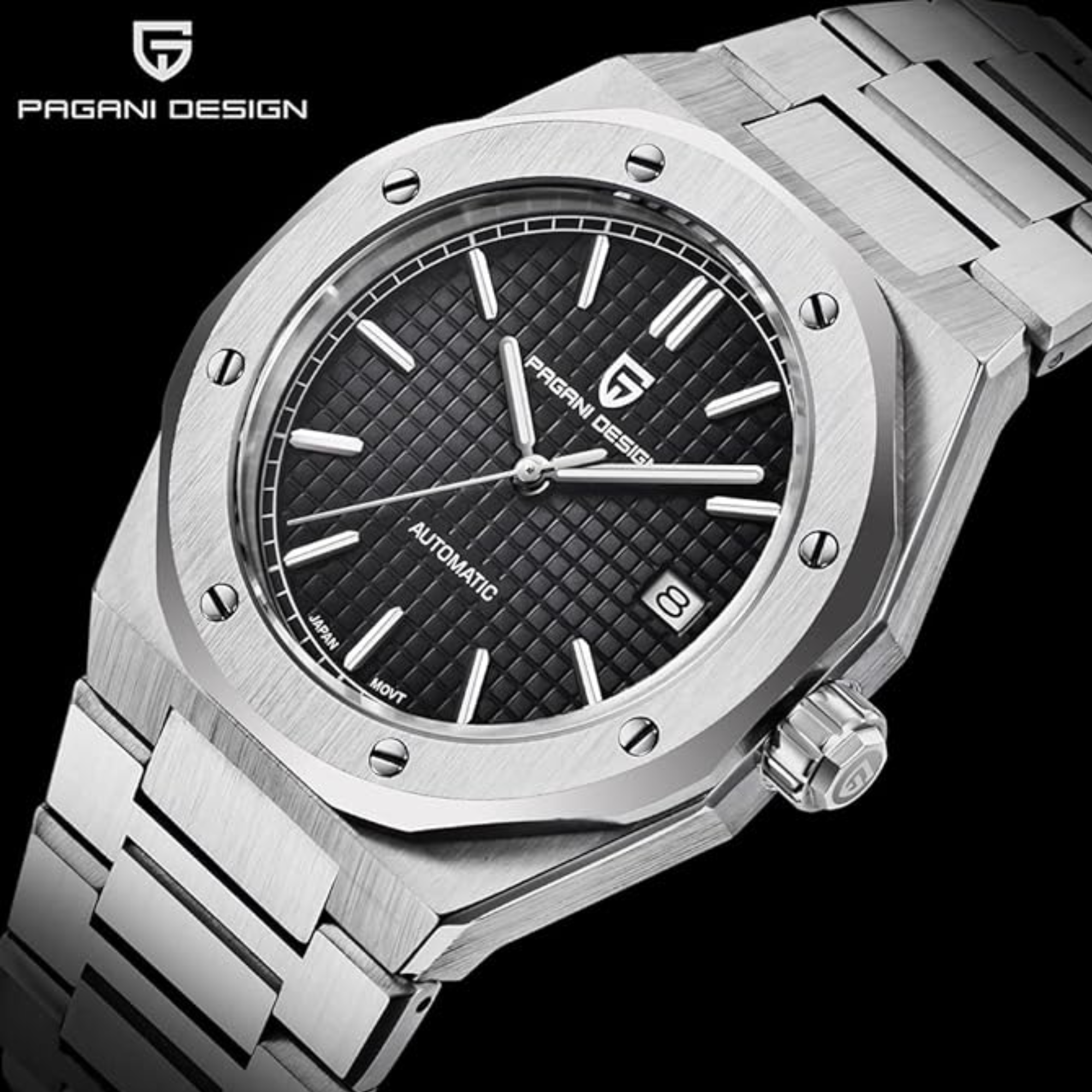 Pagani Design PD-1673 Royal Oak Men's 40mm NH35A Automatic Mechanical Watch 100M Waterproof Sapphire Crystal Stainless Steel Luminous Watch