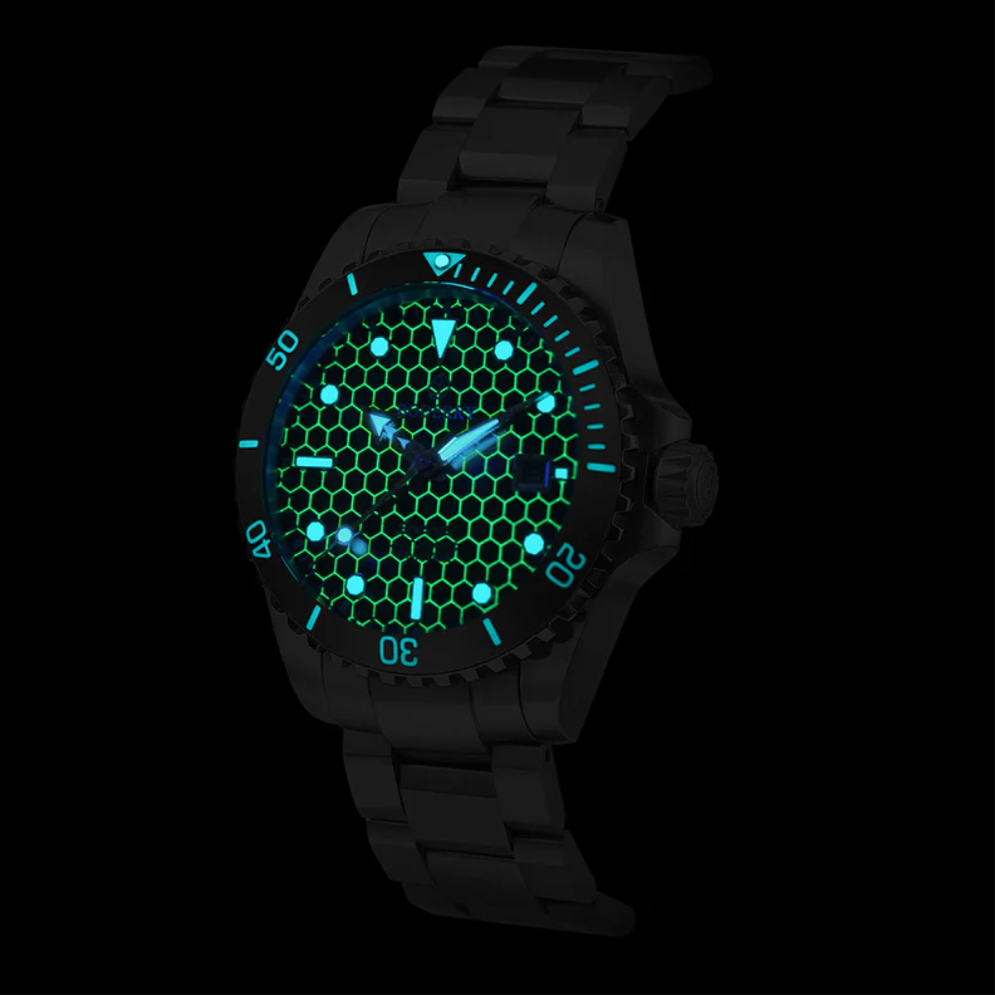 SEATURTLE.OCEAN(TITANIUM) - Automatic Titanium Diver Watch | Sea Blue/Ti-bracelet