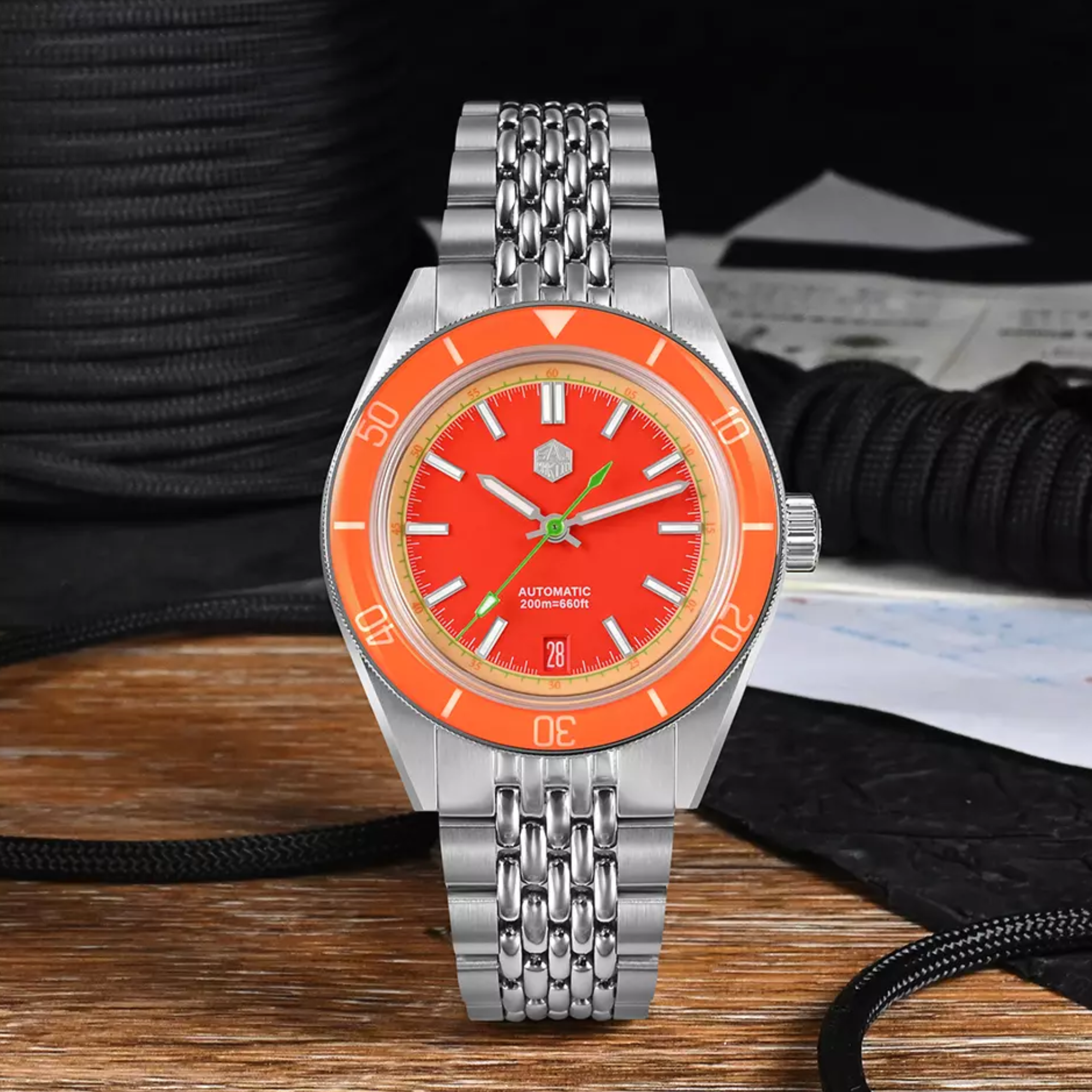 San Martin New Original Design 39.5mm Men Sports Watch NH35 Automatic Mechanical Waterproof 100m Colorful design SN0116-B