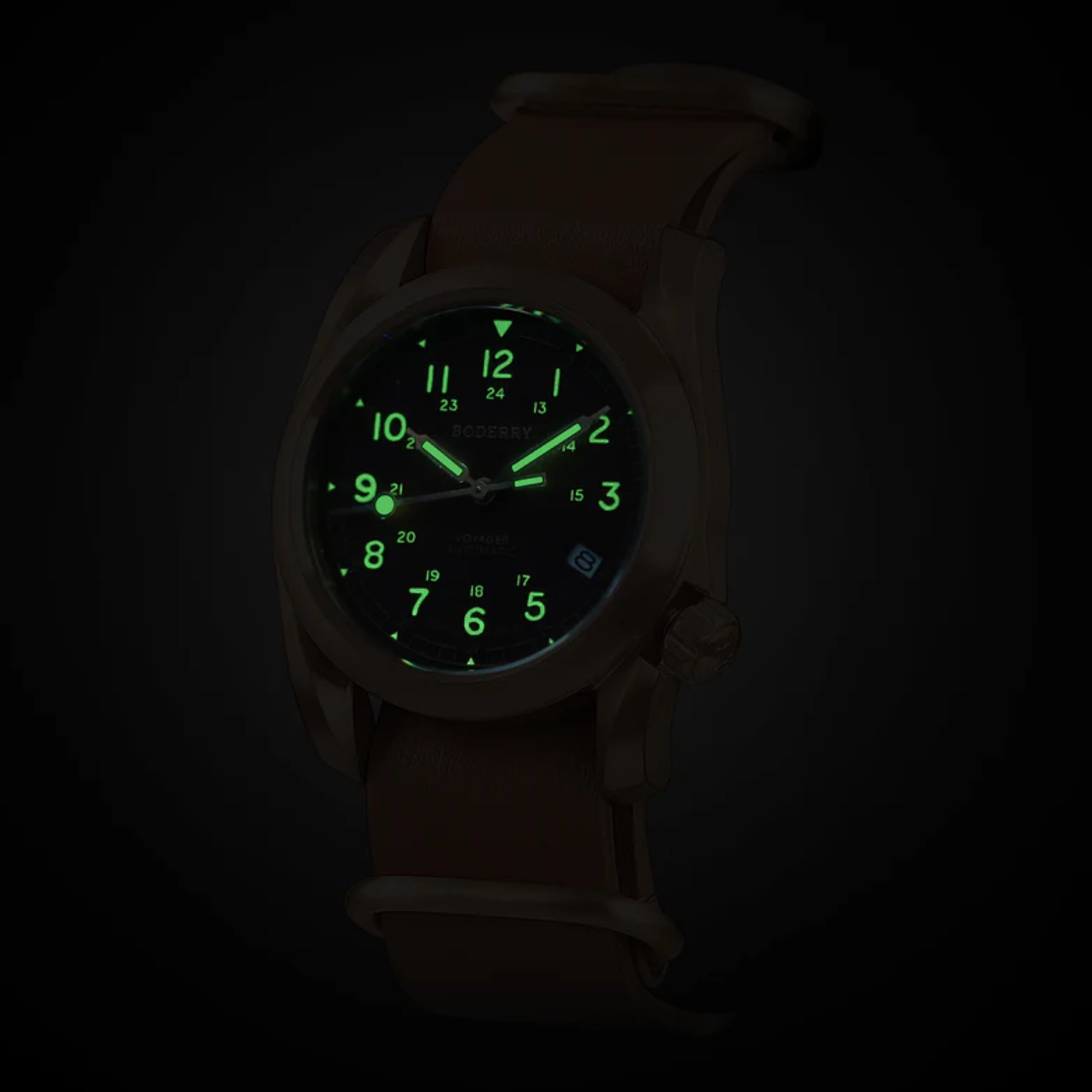 VOYAGER - 100M Waterproof Bronze Automatic Field Watch | Red