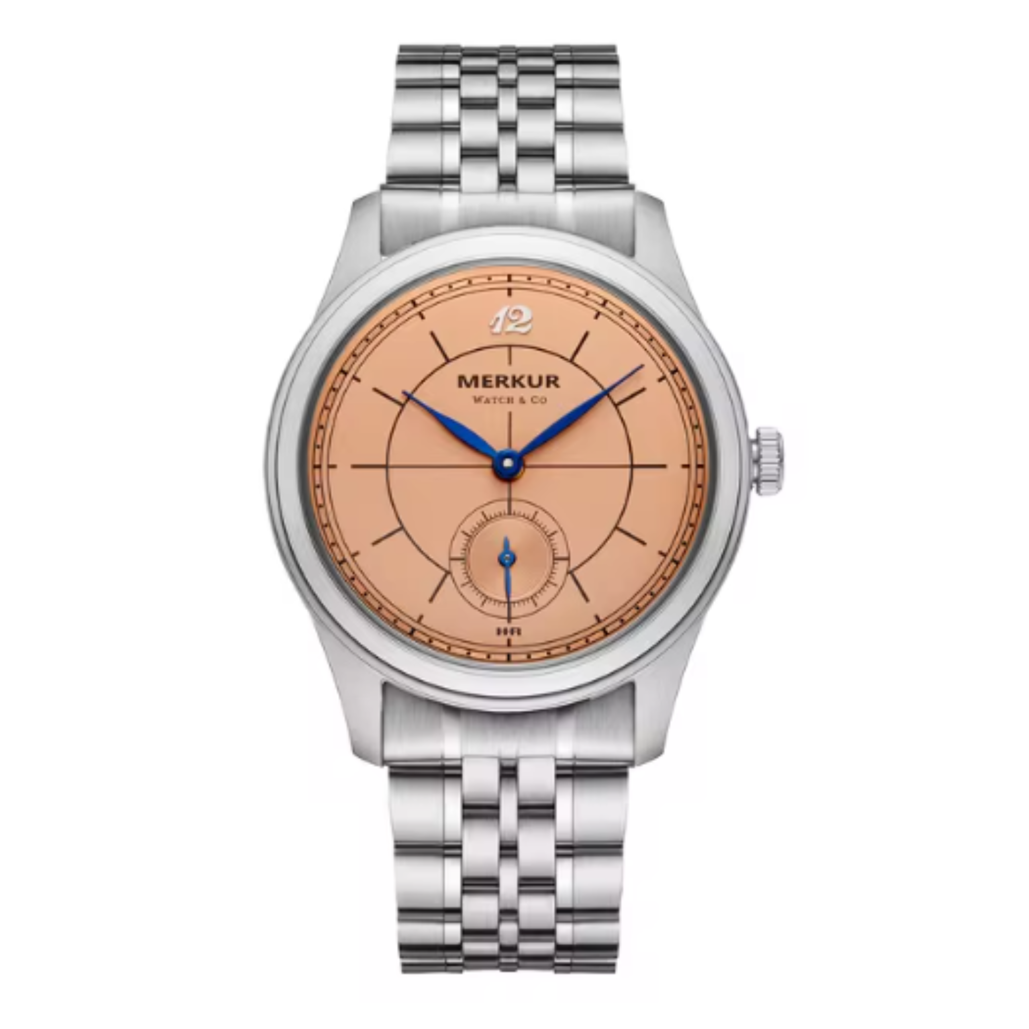 The New Business LEVEE Series Manual Chorded Watch Cross Line Dial Retro with Small Seconds - Salmon