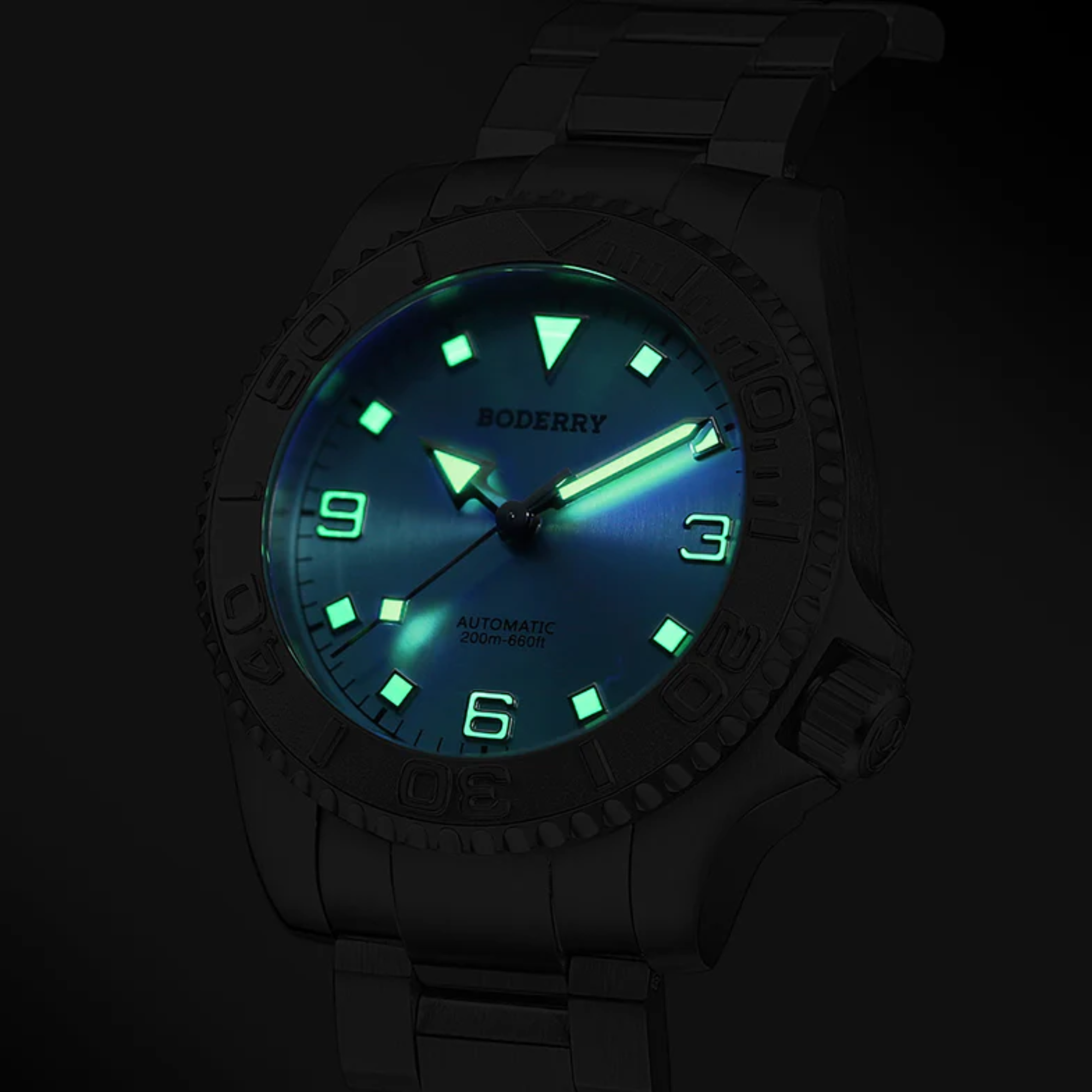 ADMIRAL 3-Hand No-Date - 200M Waterproof Titanium Automatic Diver Watch | Glacier Blue