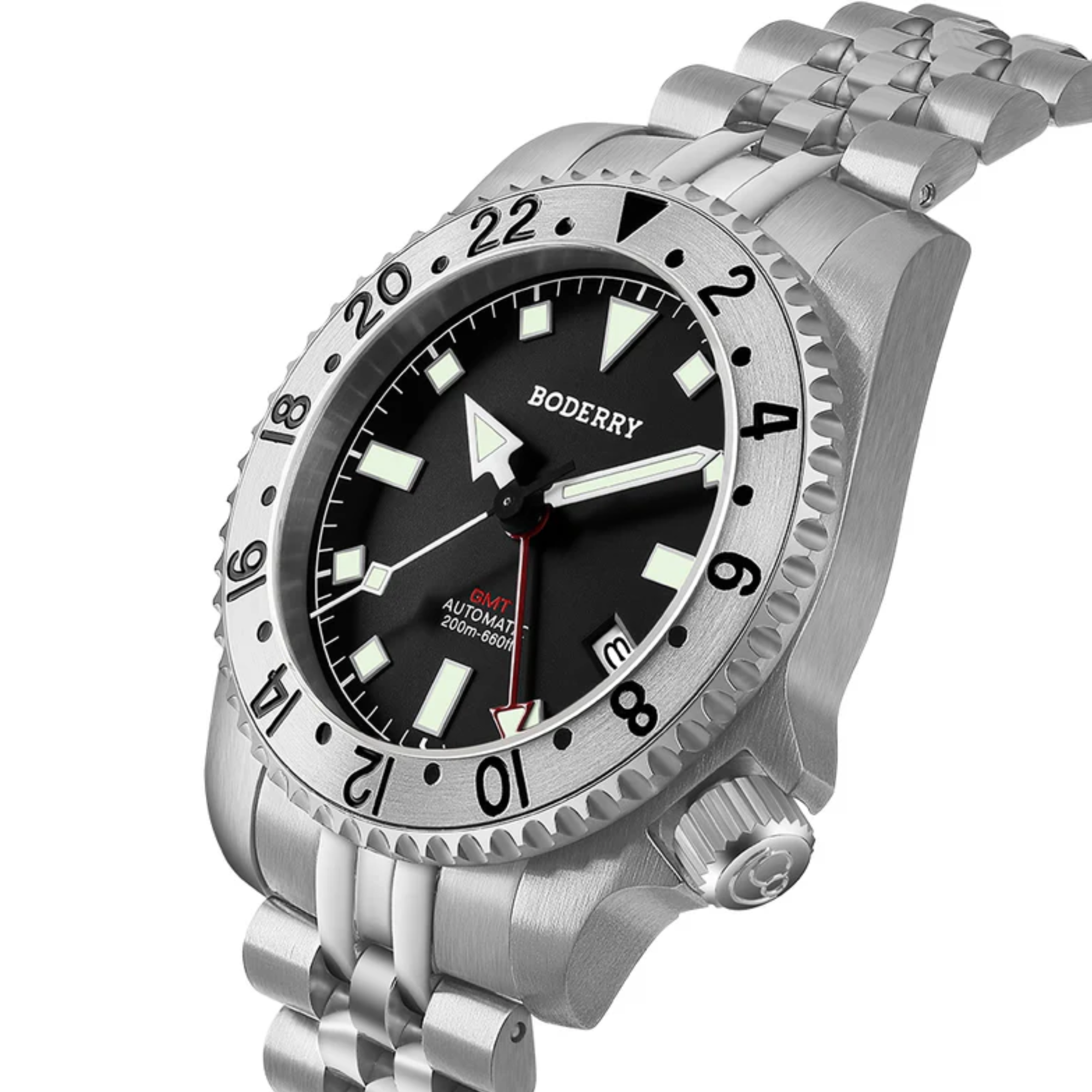 ADMIRAL GMT - 200M Waterproof Titanium Automatic Diver Watch | Black-Ti