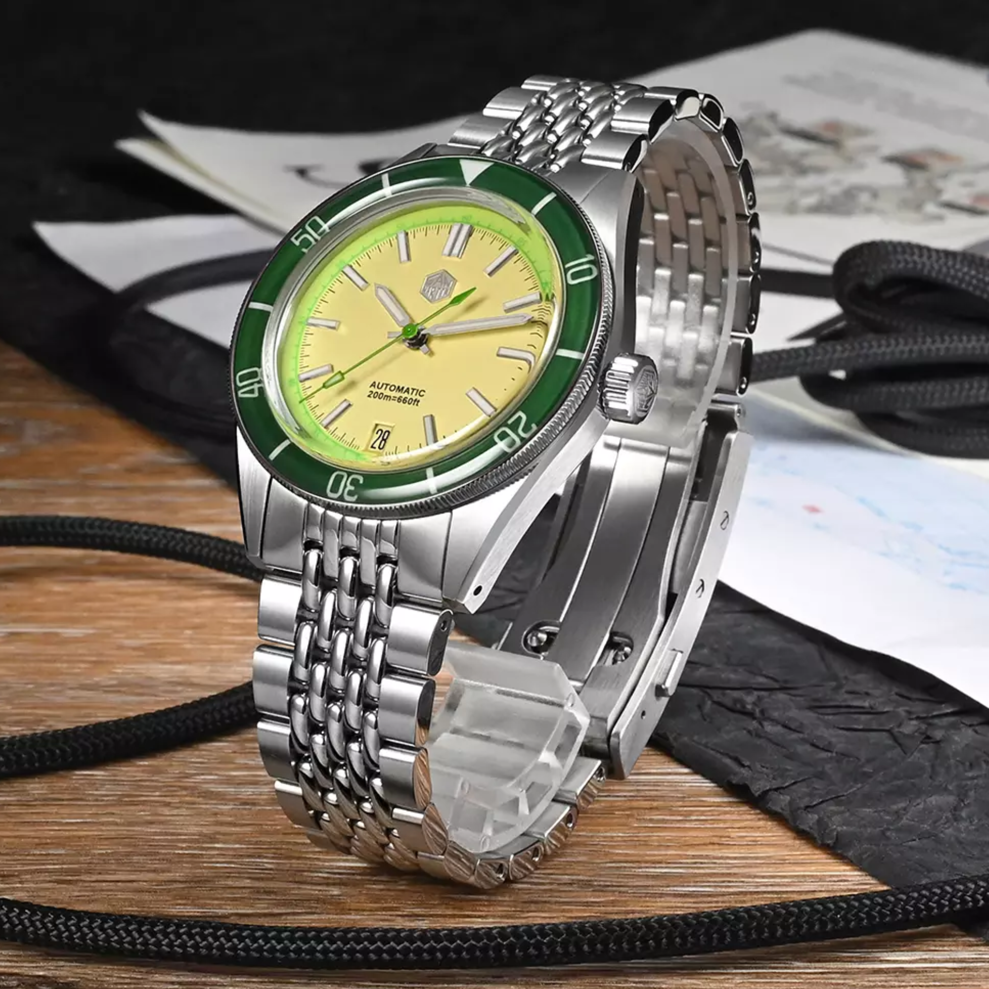 San Martin New Original Design 39.5mm Men Sports Watch NH35 Automatic Mechanical Waterproof 100m Colorful design SN0116-B