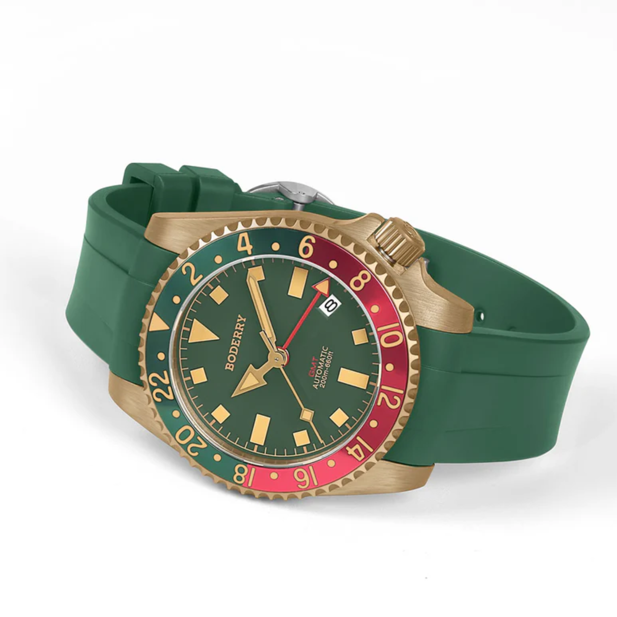 ADMIRAL GMT 200M Waterproof Bronze Automatic Diver Watch Green