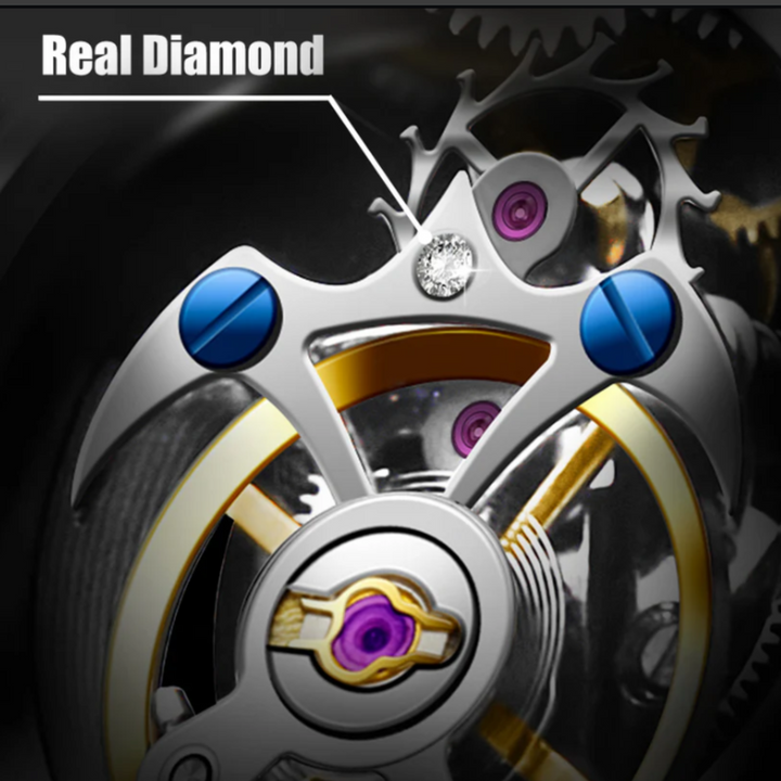 AESOP Mens Luxury starry sky dial Tourbillon 7049 - Rose Golden