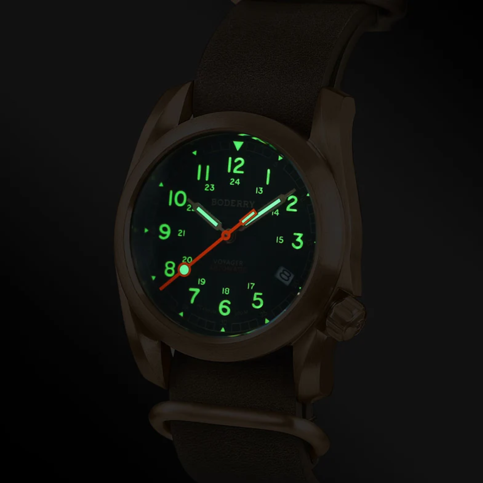 VOYAGER - 100M Waterproof Bronze Automatic Field Watch | Black