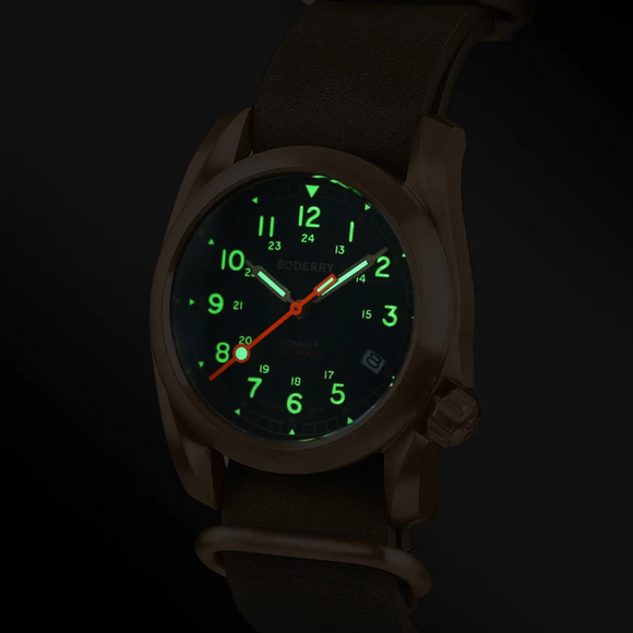VOYAGER - 100M Waterproof Bronze Automatic Field Watch | Black