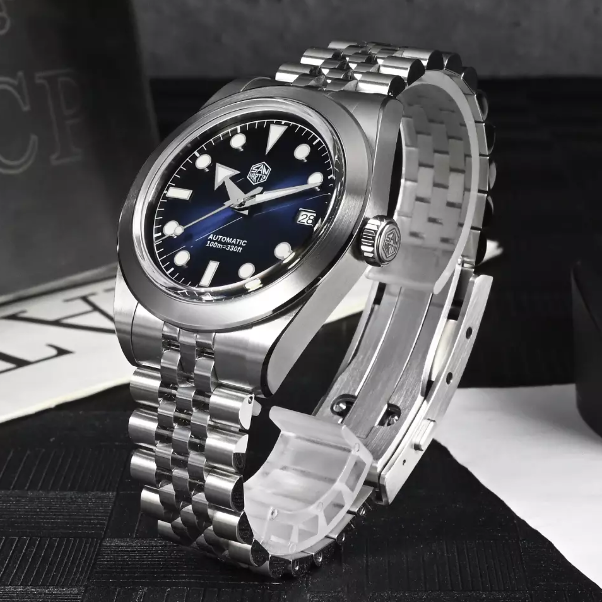 San Martin New 39mm Diver Watch NH35 Automatic Mechanical Sapphire brown/blue gradient dial SN0053-G