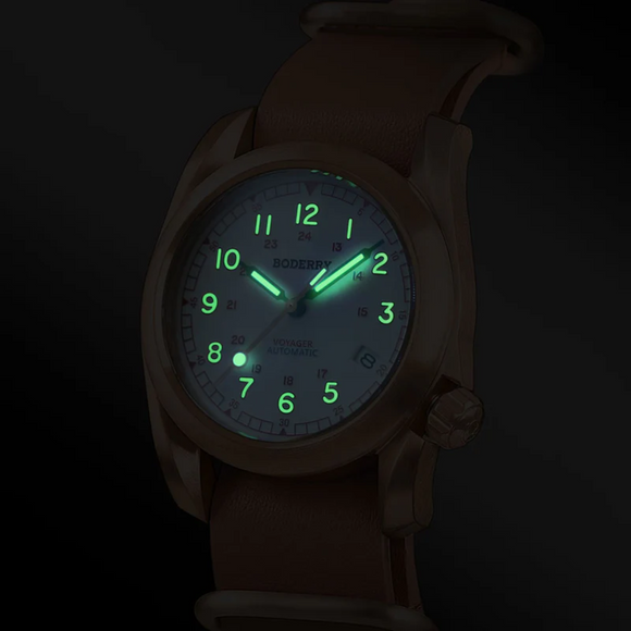 VOYAGER - 100M Waterproof Bronze Automatic Field Watch | White