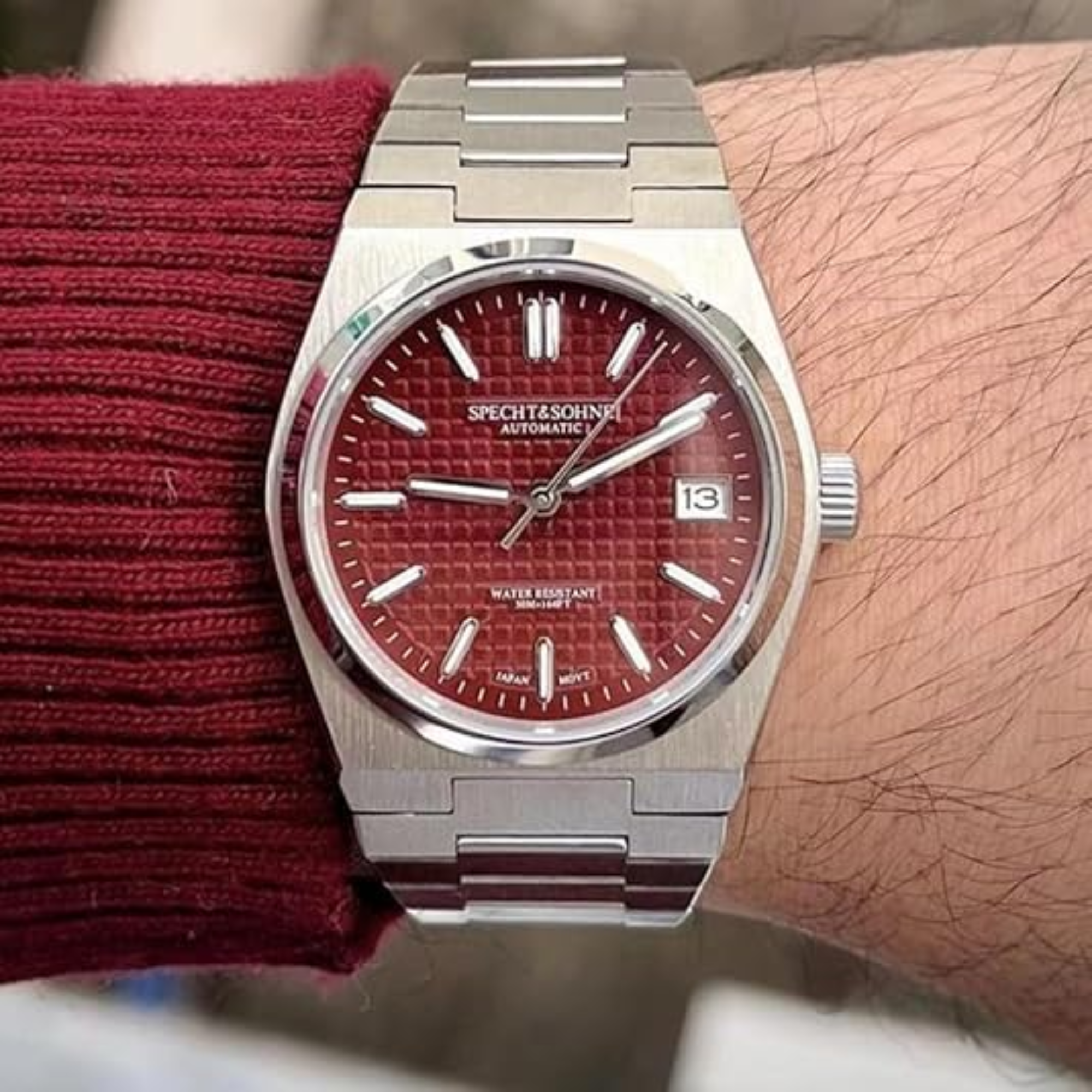 SPECHT&SOHNE  Men's Mechanical Wristwatch Automatic Watches Sapphire Crystal 41MM Stainless Steel Waterproof