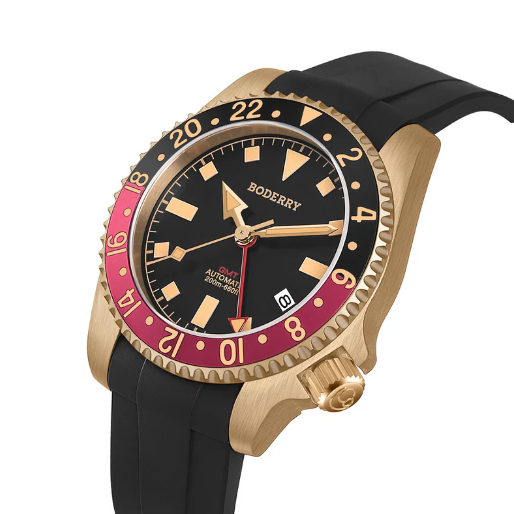 ADMIRAL GMT - 200M Waterproof Bronze Automatic Diver Watch | Black