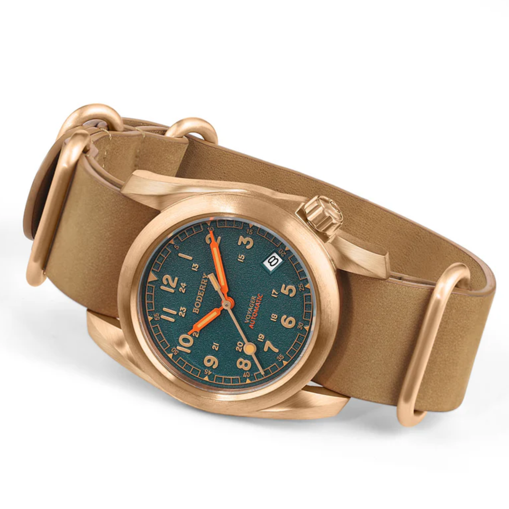 VOYAGER - 100M Waterproof Bronze Automatic Field Watch | Sandstone Green