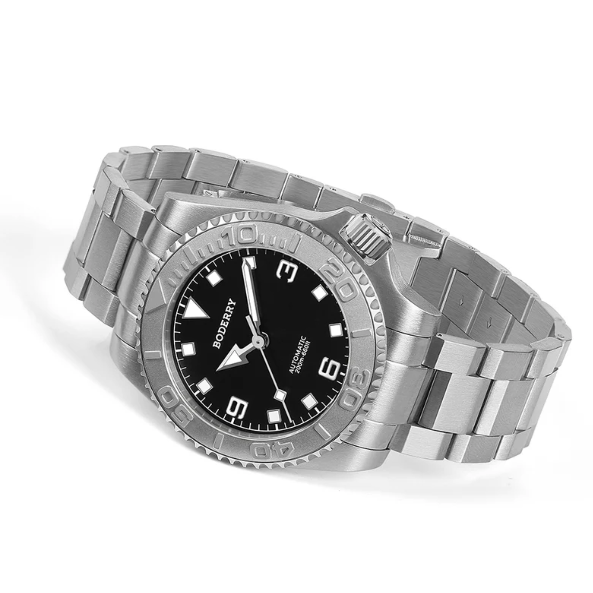 ADMIRAL 3-Hand No-Date - 200M Waterproof Titanium Automatic Diver Watch | Jet Black