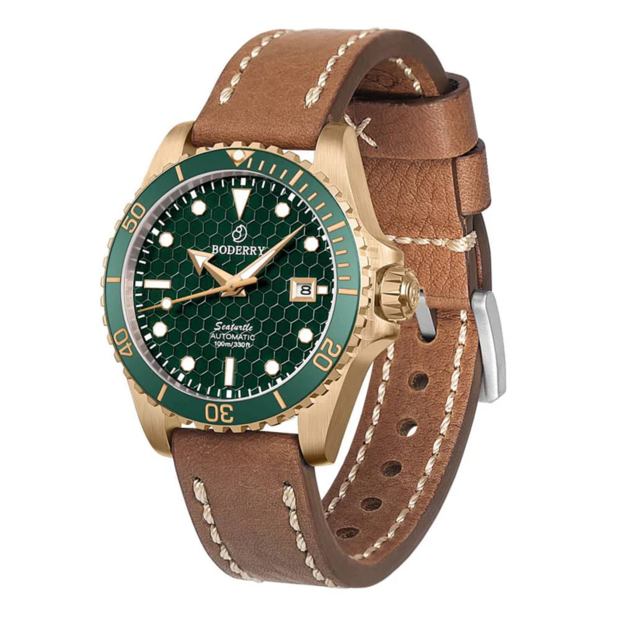 SEATURTLE.OCEAN(BRONZE) - Automatic Bronze Diver Watch | Turtle Green