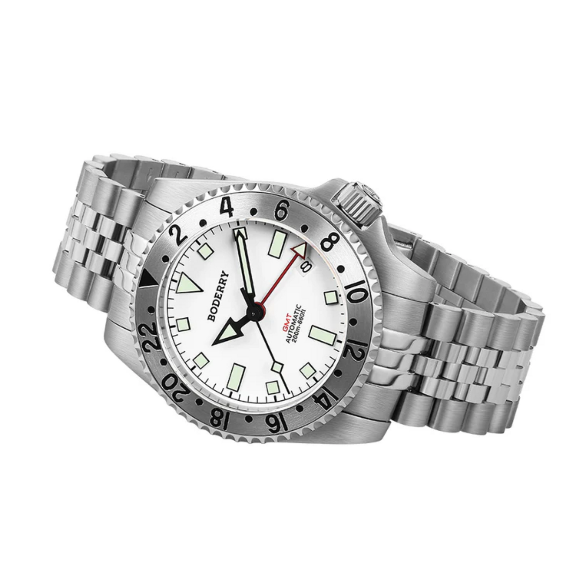 ADMIRAL GMT - 200M Waterproof Titanium Automatic Diver Watch | White-Ti